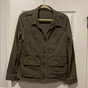 Express Olive Green Utility Jacket